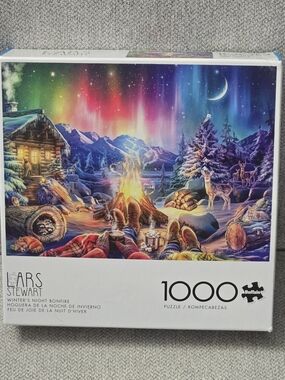 Lars Stewart-" Winter's Night Bonfire"- 1000 Piece Jigsaw Puzzle Buffalo Games